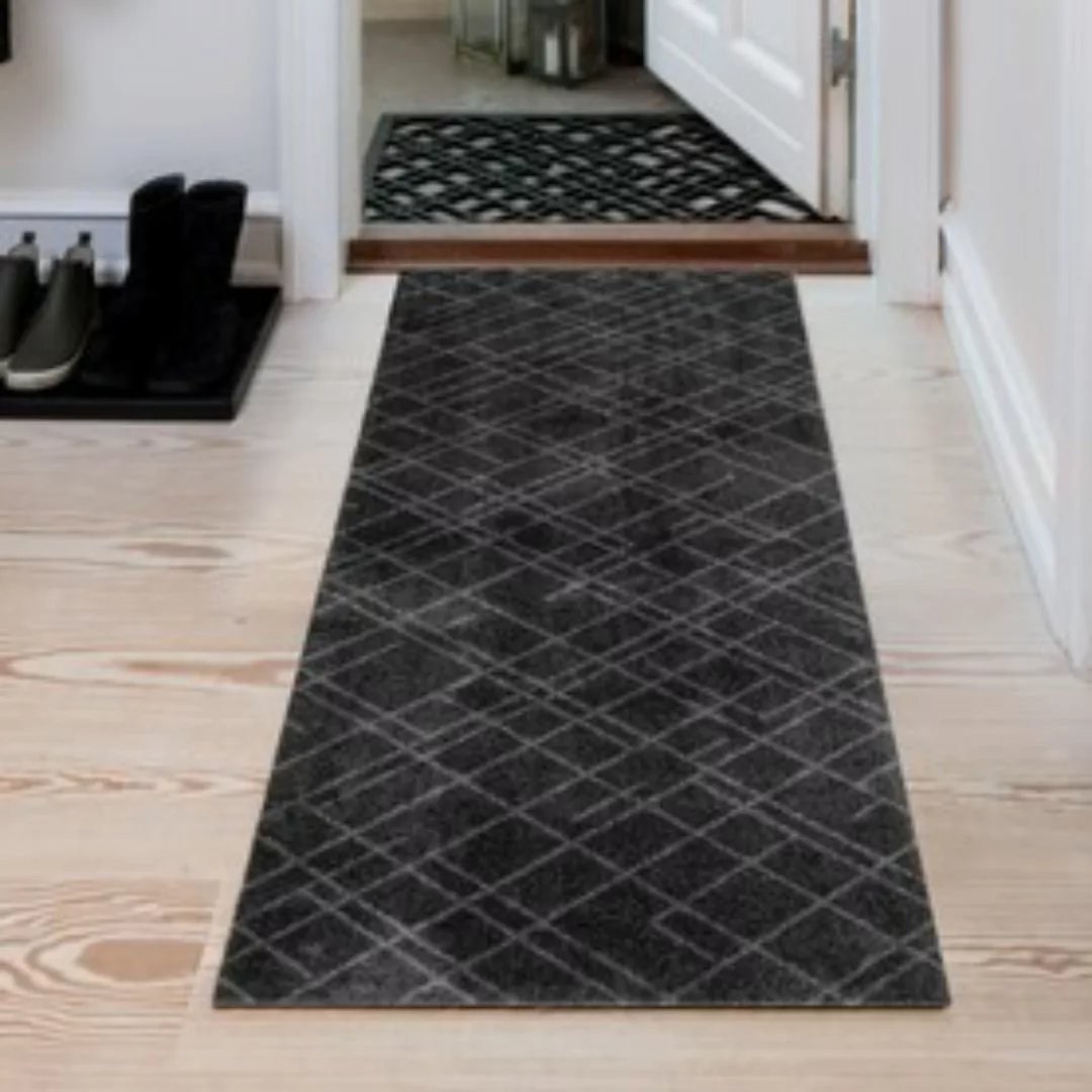Teppichläufer 'Lines' schwarz, 67 x 200 cm günstig online kaufen