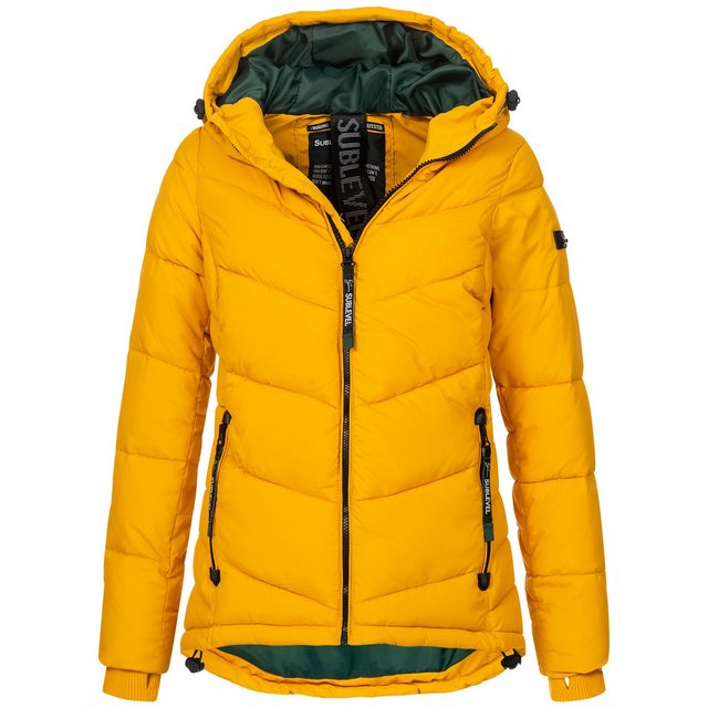 SUBLEVEL Steppjacke Damen mit Kapuze gefütterte Winter Jacke sportlicher Wi günstig online kaufen