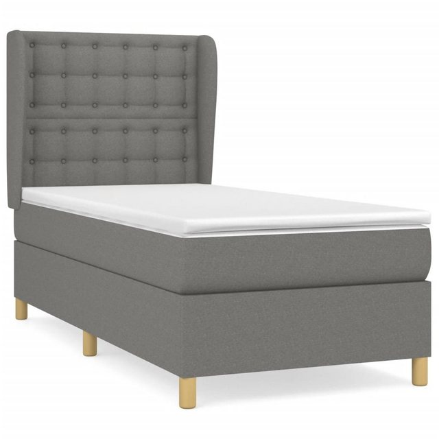 vidaXL Bettgestell Boxspringbett mit Matratze Dunkelgrau 90x190 cm Stoff Be günstig online kaufen