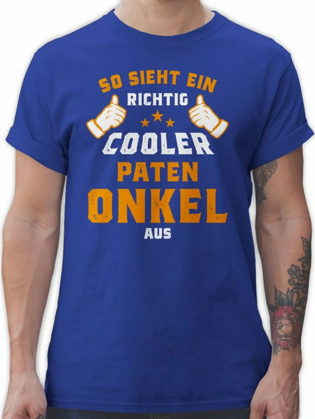 Shirtracer T-Shirt So sieht ein richtig cooler Patenonkel aus Orange Pate P günstig online kaufen