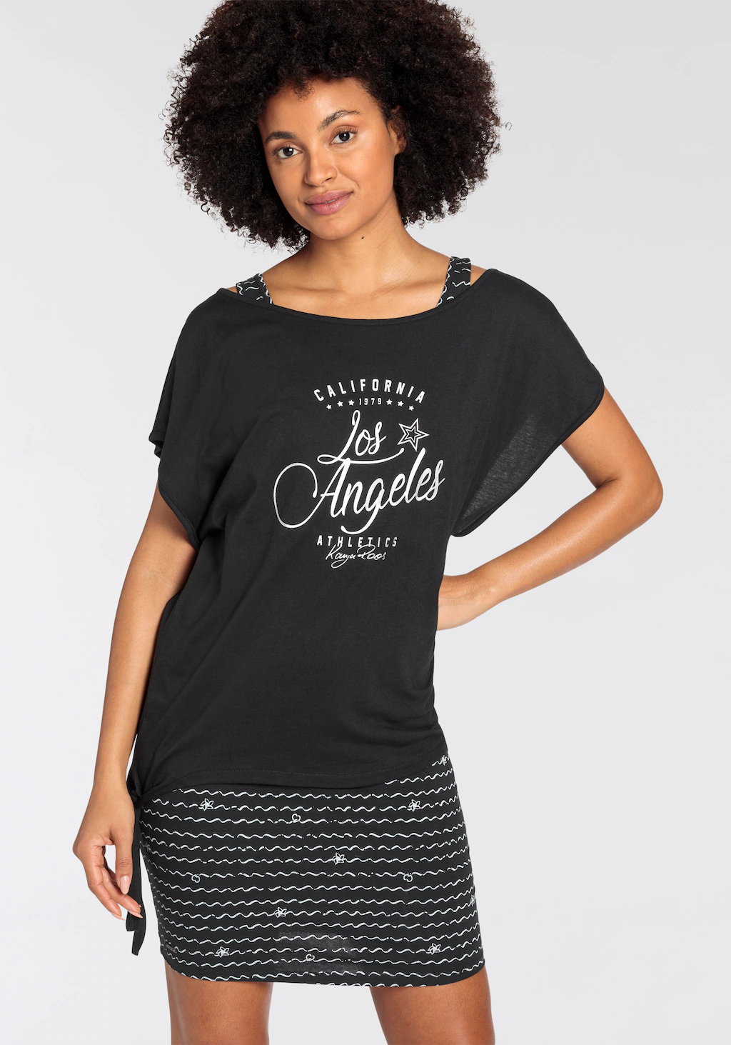 KangaROOS Jerseykleid, (2 tlg.), bedrucktes Design, aus Baumwolle und Modal günstig online kaufen