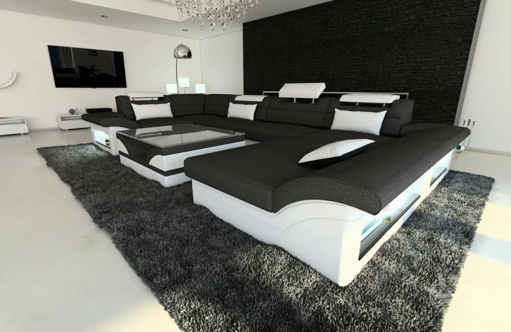 Sofa Dreams Wohnlandschaft Polster Stoff Sofa Couch Enzo U Form Stoffsofa, günstig online kaufen