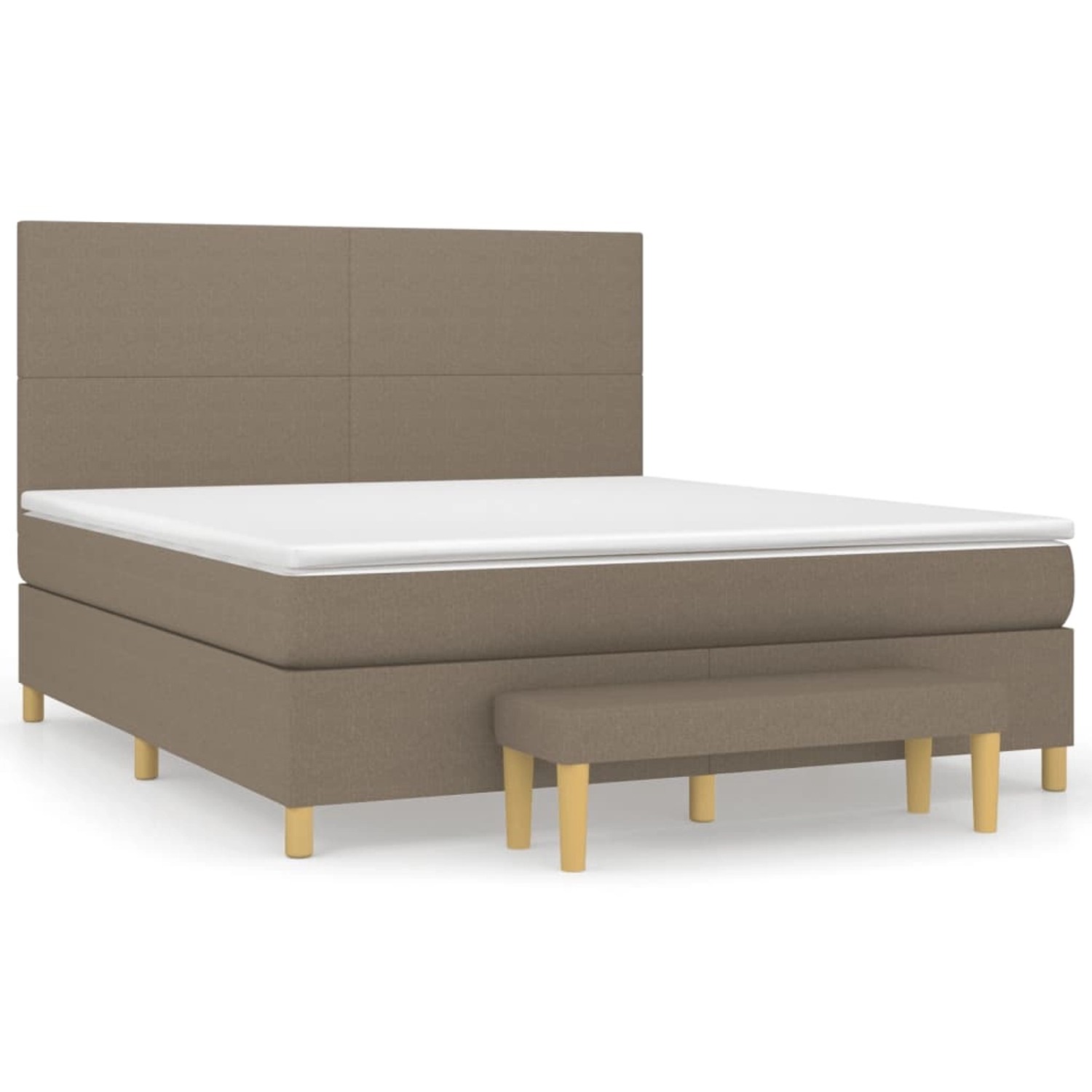 vidaXL Boxspringbett Boxspringbett mit Matratze Taupe 180x200 cm Stoff Bett günstig online kaufen