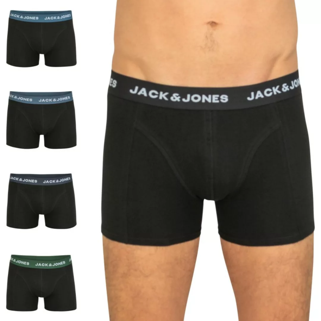 Jack & Jones 5-er Set Trunks Schwarz mit verschiedenfarbigen Webbund günstig online kaufen