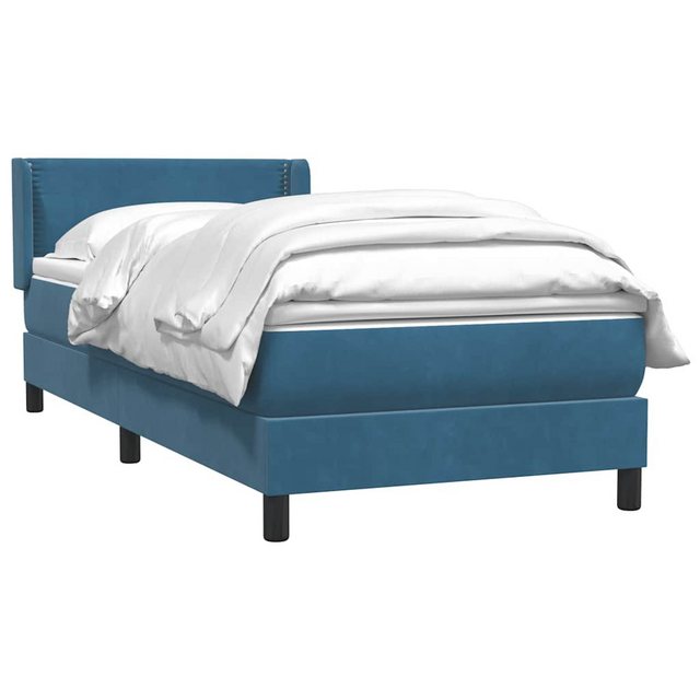 vidaXL Bett Boxspringbett mit Matratze Dunkelblau 100x220 cm Samt günstig online kaufen