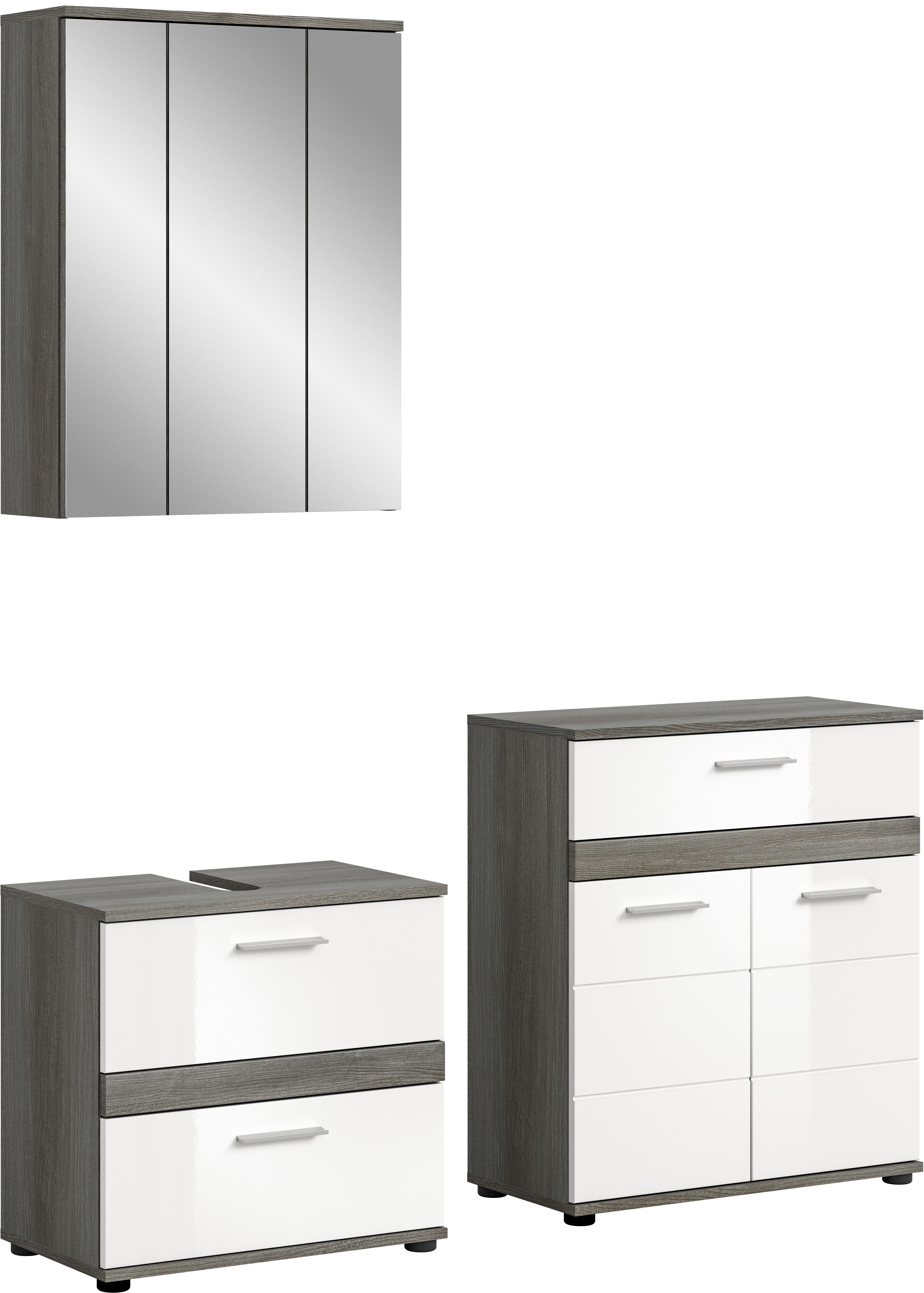 welltime Badmöbel-Set "LUCCA, 3-teilig, TOPSELLER, hochwertige MDF Front", günstig online kaufen
