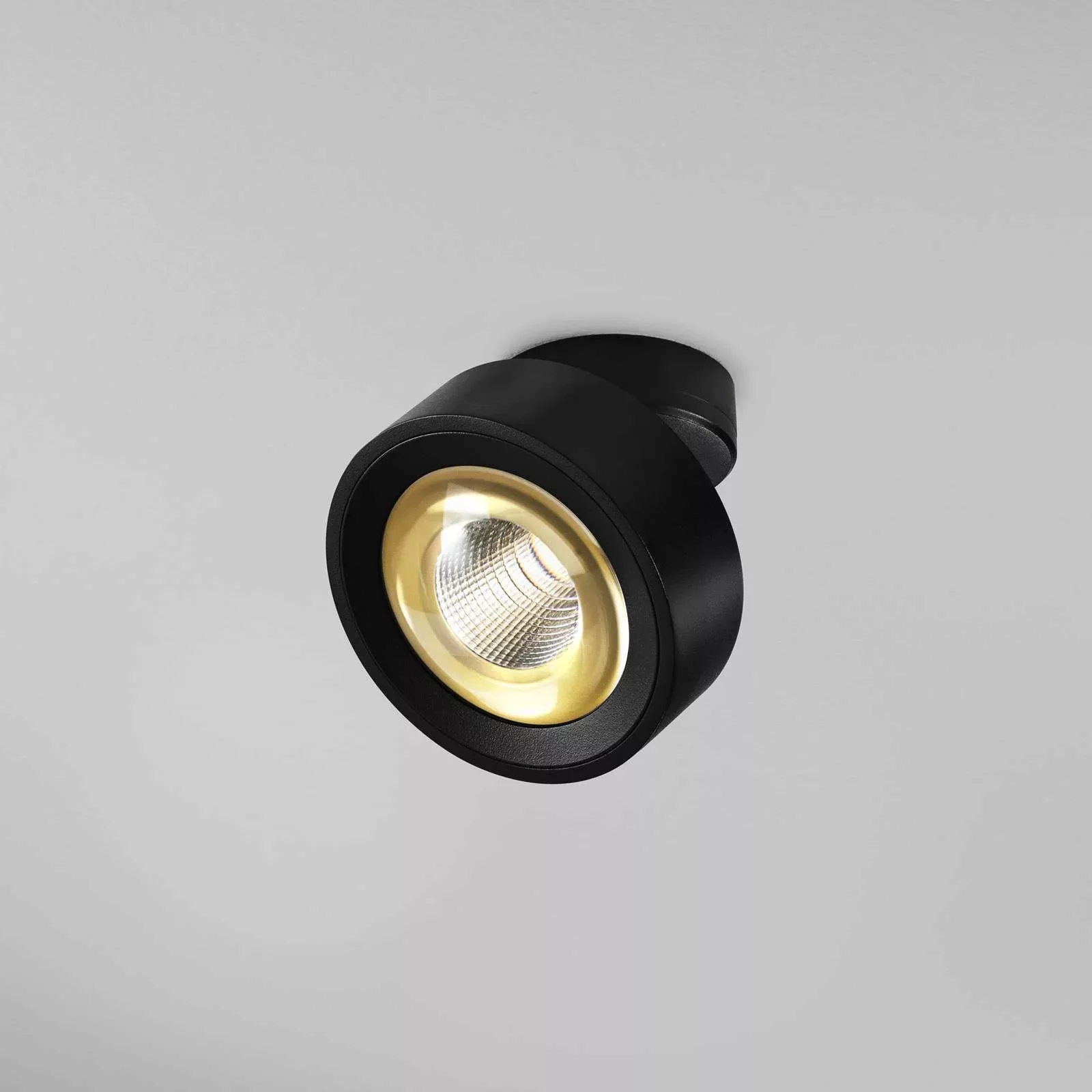 Egger LED-Spot Clippo Optic, schwarz/gold, Ø 12 cm, DTW günstig online kaufen