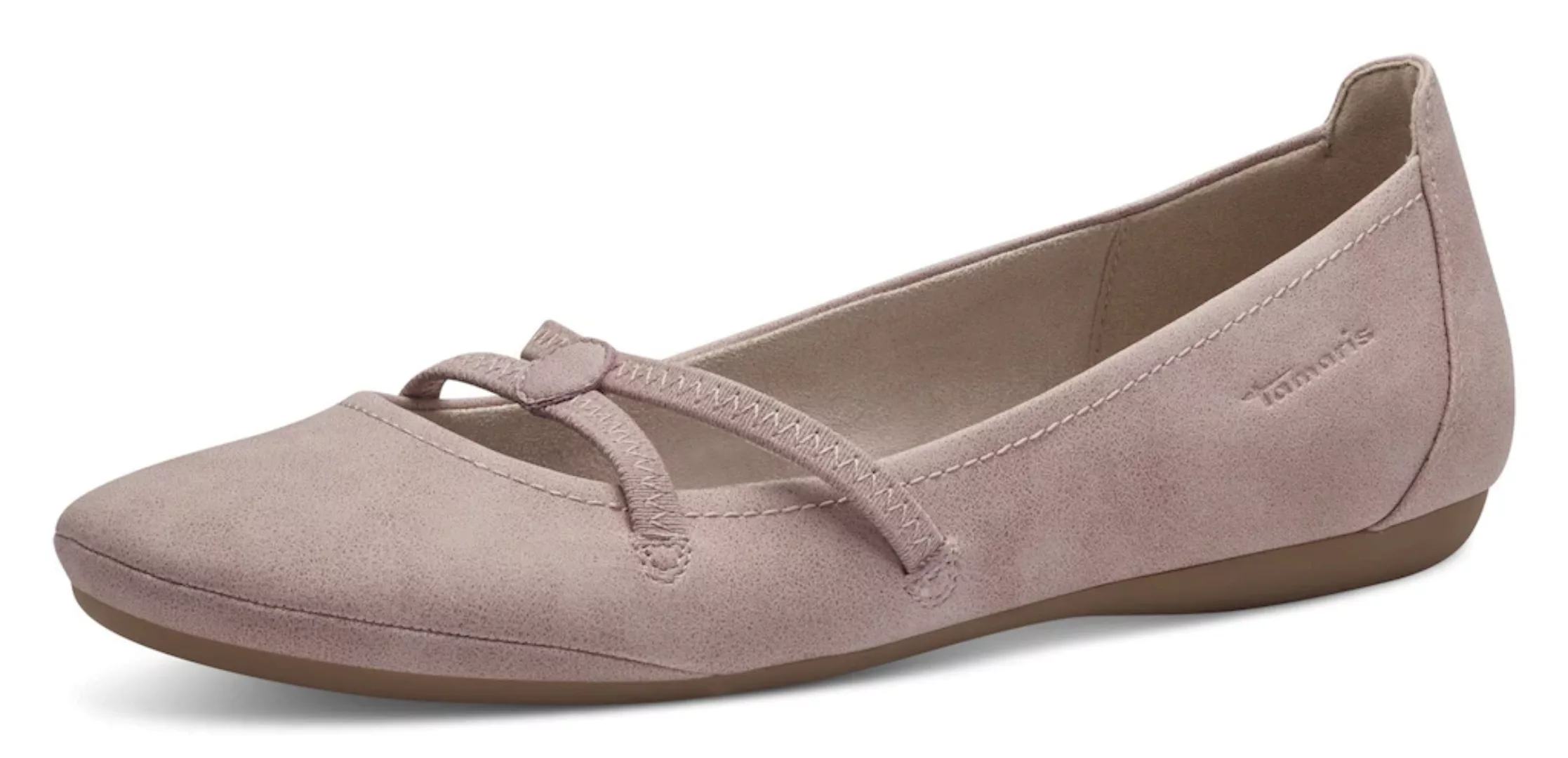 Tamaris Ballerina "Caterina", Flats, Festtagsmode, Slipper mit Gummizugriem günstig online kaufen