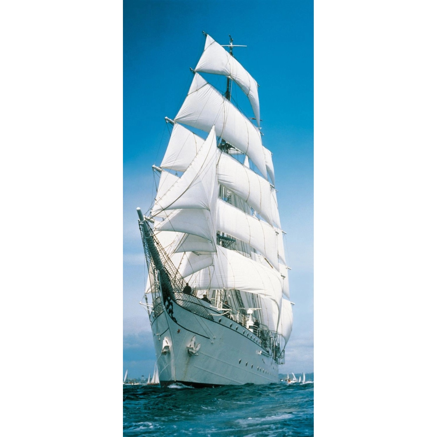 Sanders & Sanders Fototapete Segelboot Blau 86 x 220 cm 612304 günstig online kaufen