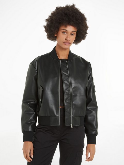 Calvin Klein Jeans Collegejacke FAUX LEATHER BOMBER JACKET mit Logoprägung günstig online kaufen