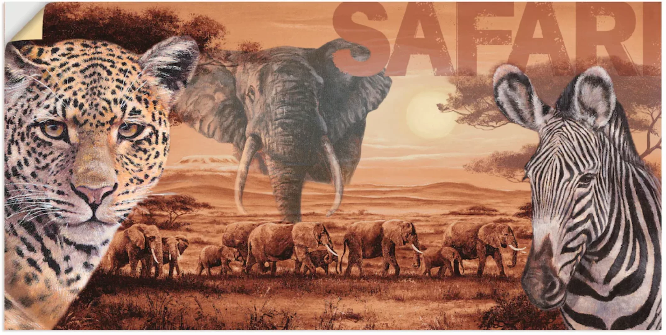 Artland Wandbild "Safari", Wildtiere, (1 St.), als Alubild, Outdoorbild, Le günstig online kaufen