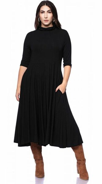 Clarissa Midi Rollkragenkleid Aus Bambus-viskose günstig online kaufen