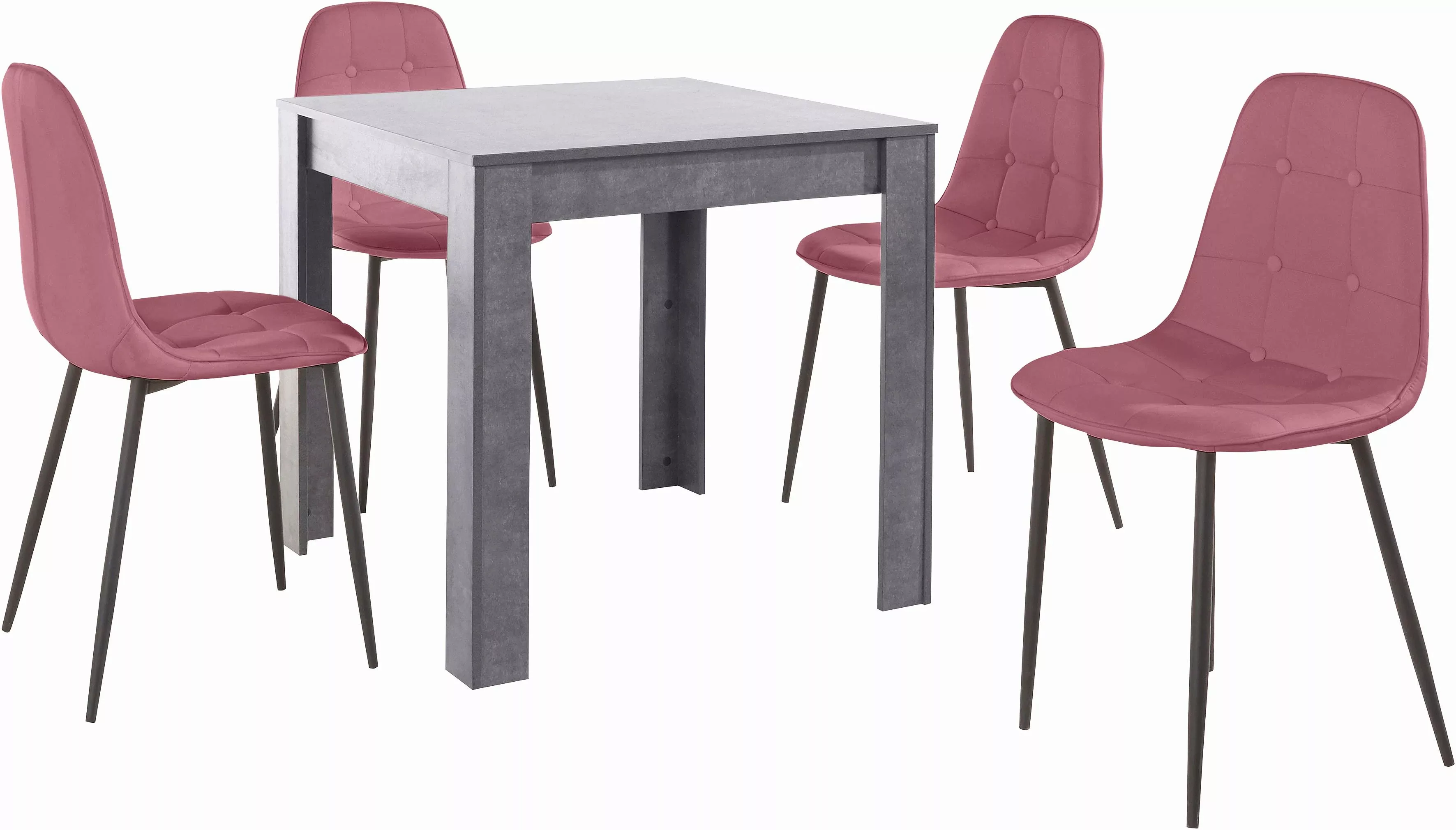 INOSIGN Essgruppe, (Set, 5 tlg.), mit Esstisch 80 cm breit günstig online kaufen