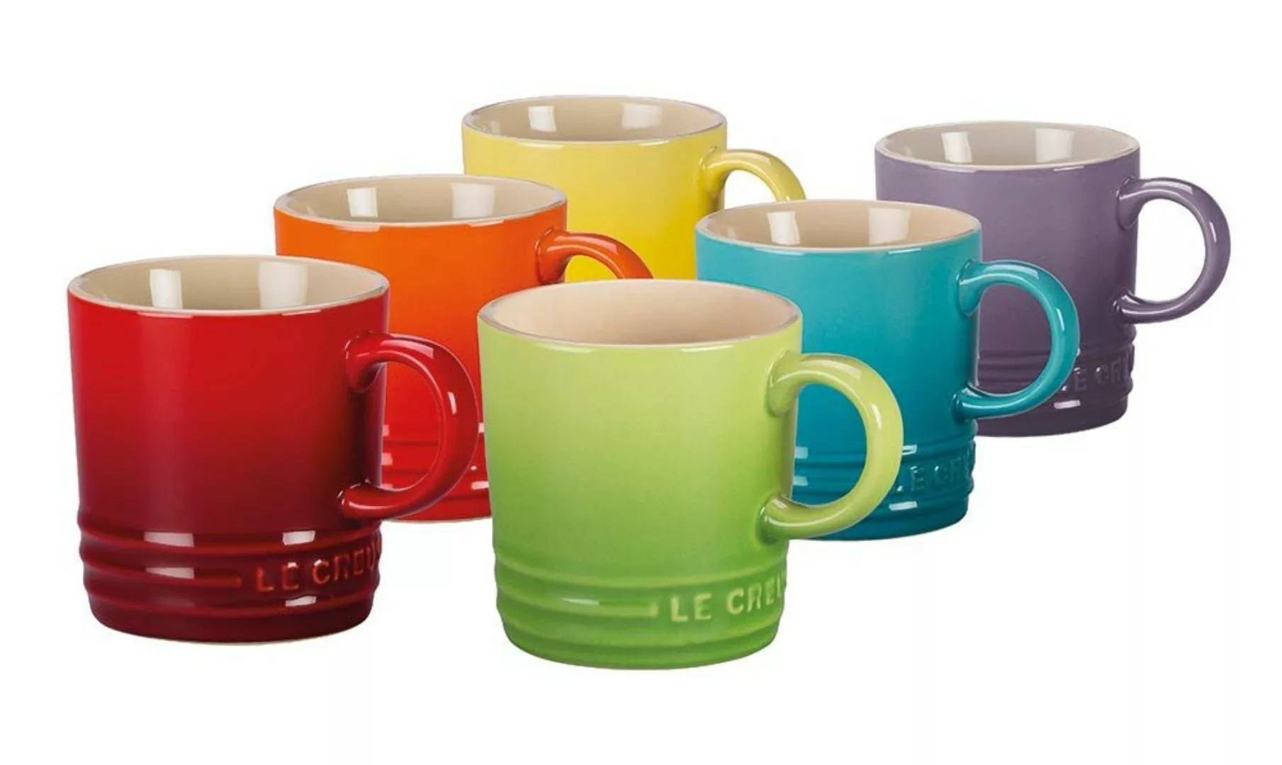 Le Creuset Tasse Becher 6er-Set Regenbogen Steinzeug 350 ml günstig online kaufen