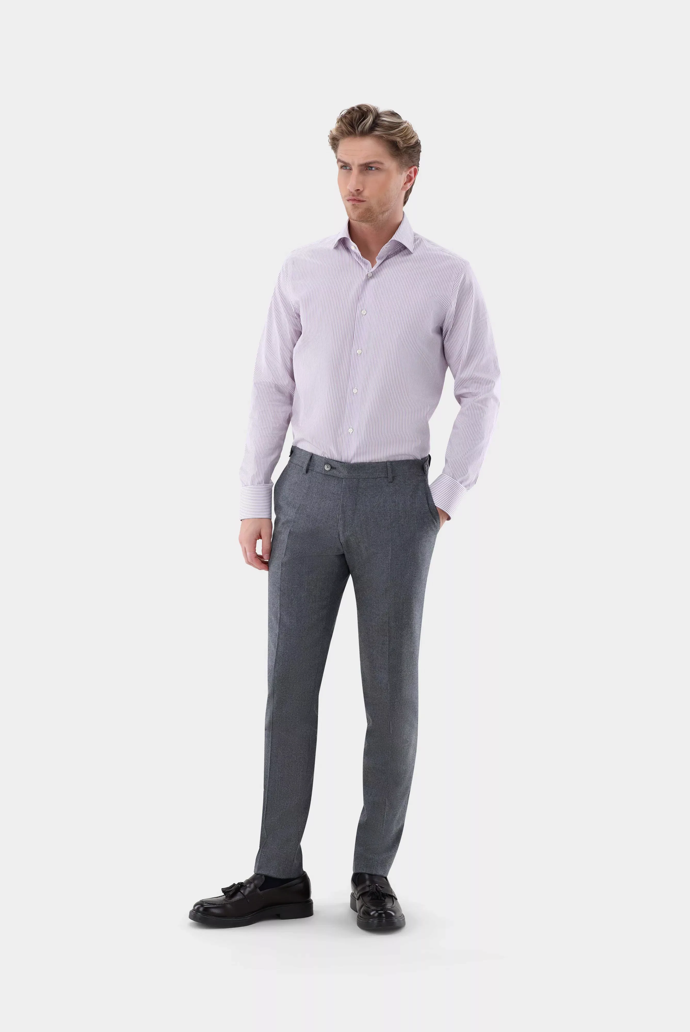 Twill Hemd mit Streifen Slim Fit günstig online kaufen