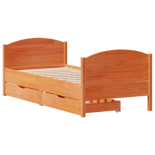 vidaXL Bett Massivholzbett ohne Matratze Wachsbraun 75x190 cm Kiefernholz günstig online kaufen