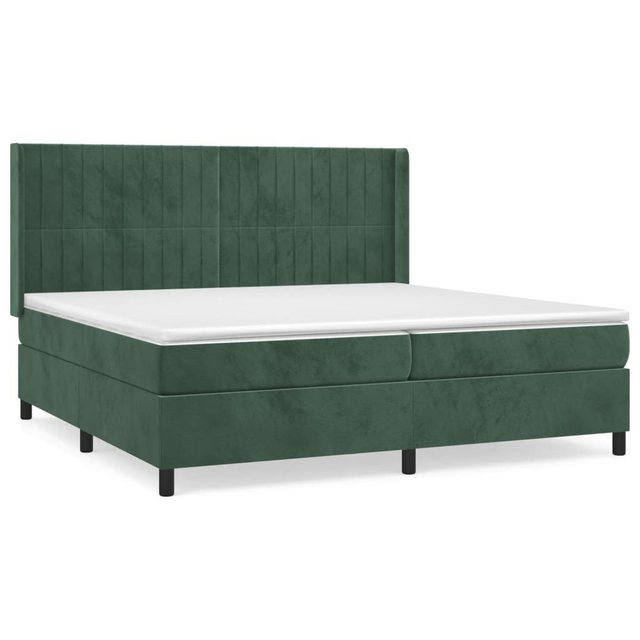 vidaXL Boxspringbett, Boxbett mit Matratze Dunkelgrün 200x200 cm Samt günstig online kaufen