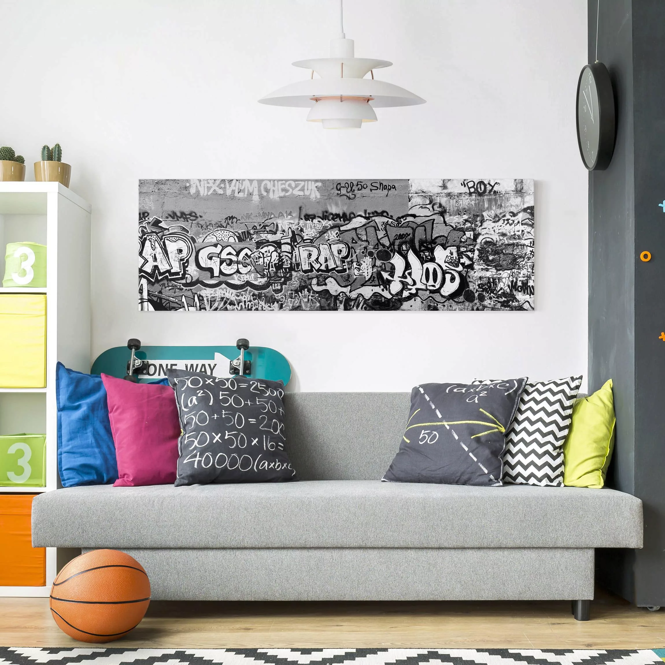 Leinwandbild Kinderzimmer - Panorama Graffiti Art günstig online kaufen