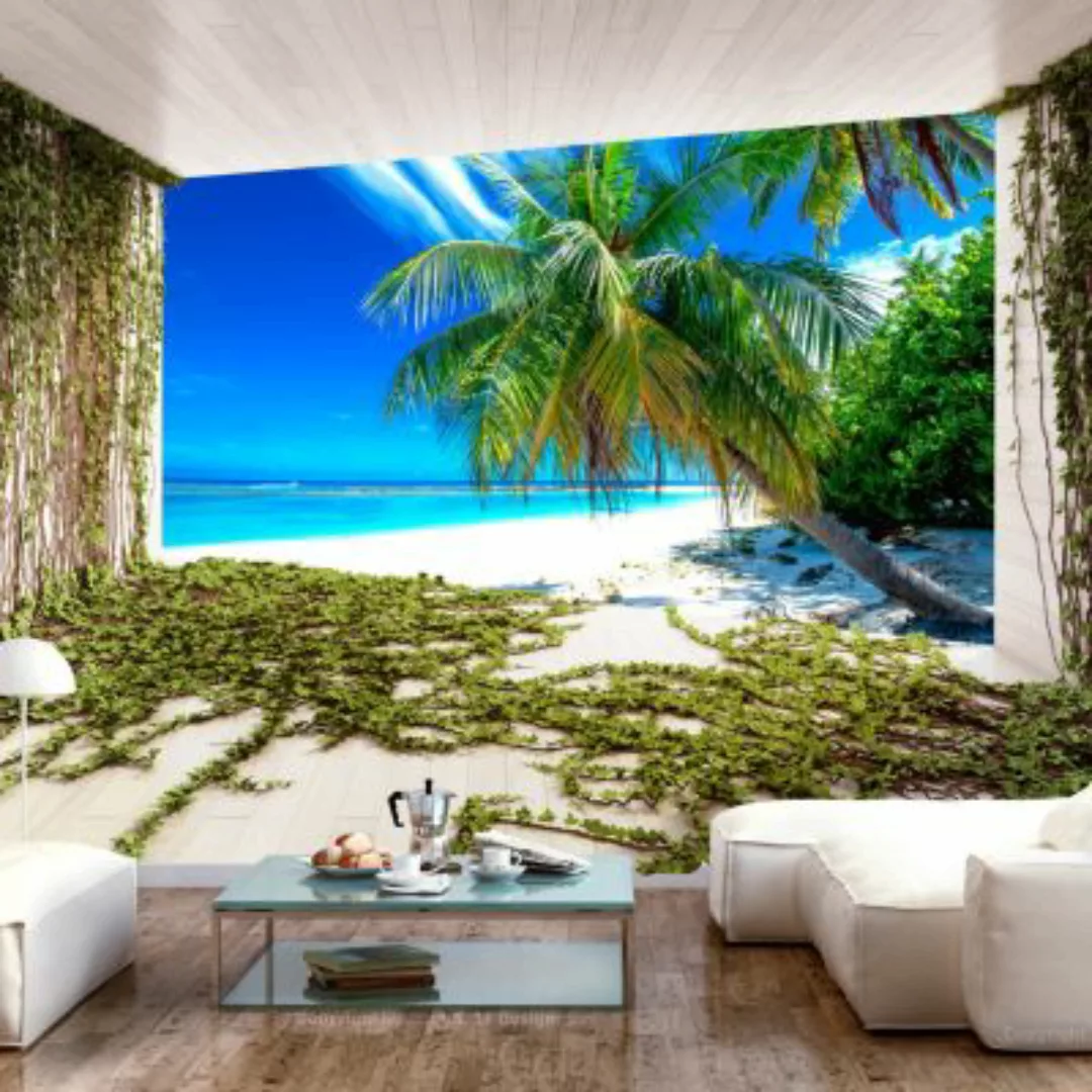 artgeist Fototapete Beach and Ivy mehrfarbig Gr. 350 x 245 günstig online kaufen