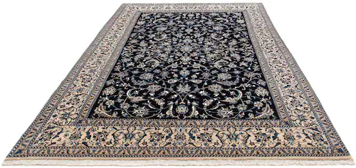 morgenland Wollteppich »Nain Blumenmuster Blu scuro 295 x 199 cm«, rechteck günstig online kaufen