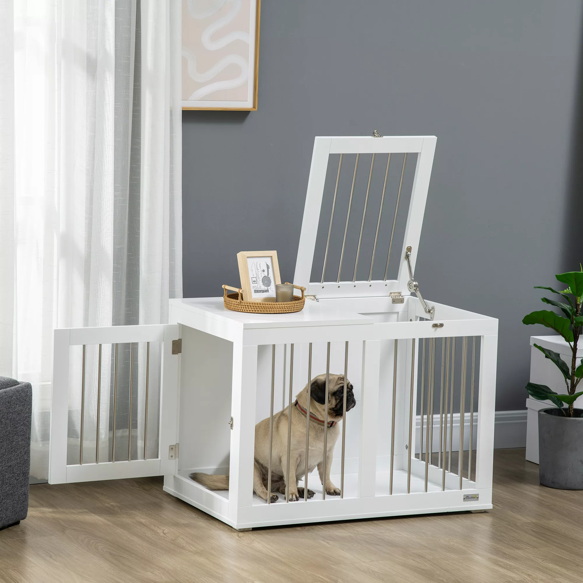 PawHut Hundekäfig Haustierkäfig für mittelgroße Hunde 80 x 50 x 56,5 cm mit günstig online kaufen