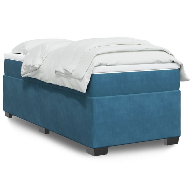 furnicato Bettgestell Boxspringbett mit Matratze Dunkelblau 90x190 cm Samt günstig online kaufen