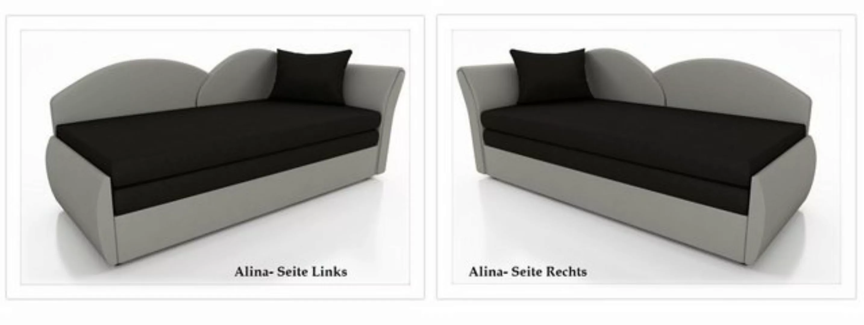 Fun Möbel Schlafsofa Sofa ALINA Links oder Rechts inklusive Bettkasten Stof günstig online kaufen
