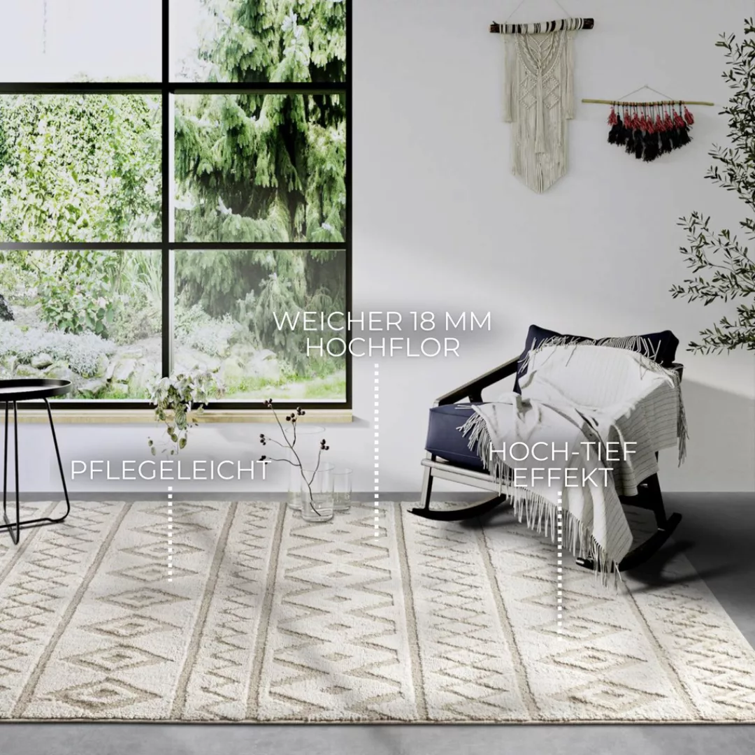 ELLE DECORATION Hochflor-Teppich »Itinerance«, rechteckig, Hochflor, Shaggy günstig online kaufen