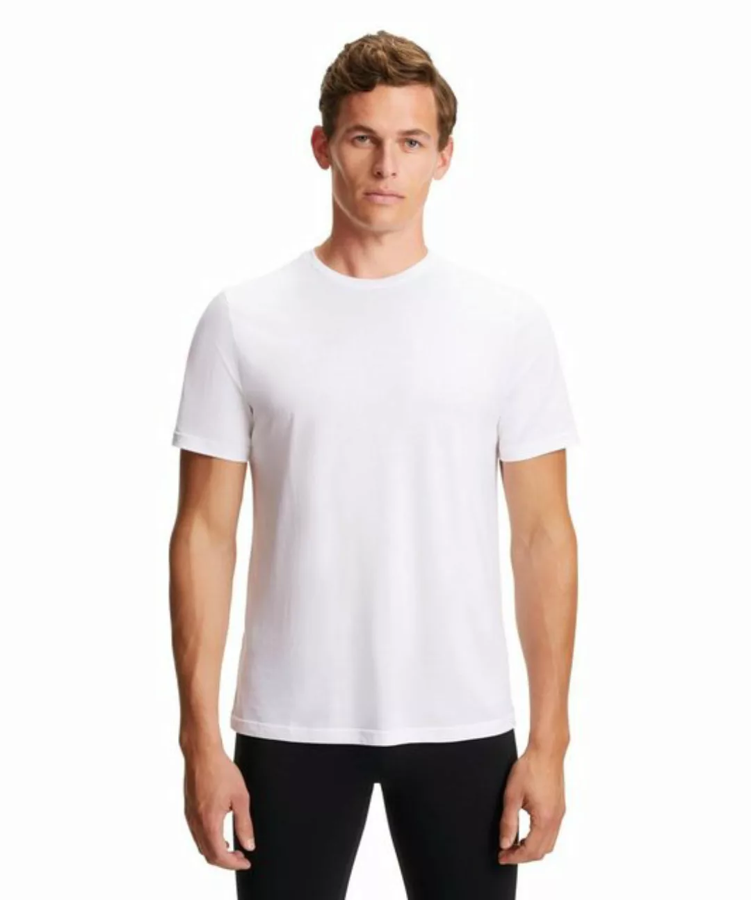 FALKE Herren T-Shirt Rundhals, L, Weiß, Baumwolle, 38945-200804 günstig online kaufen