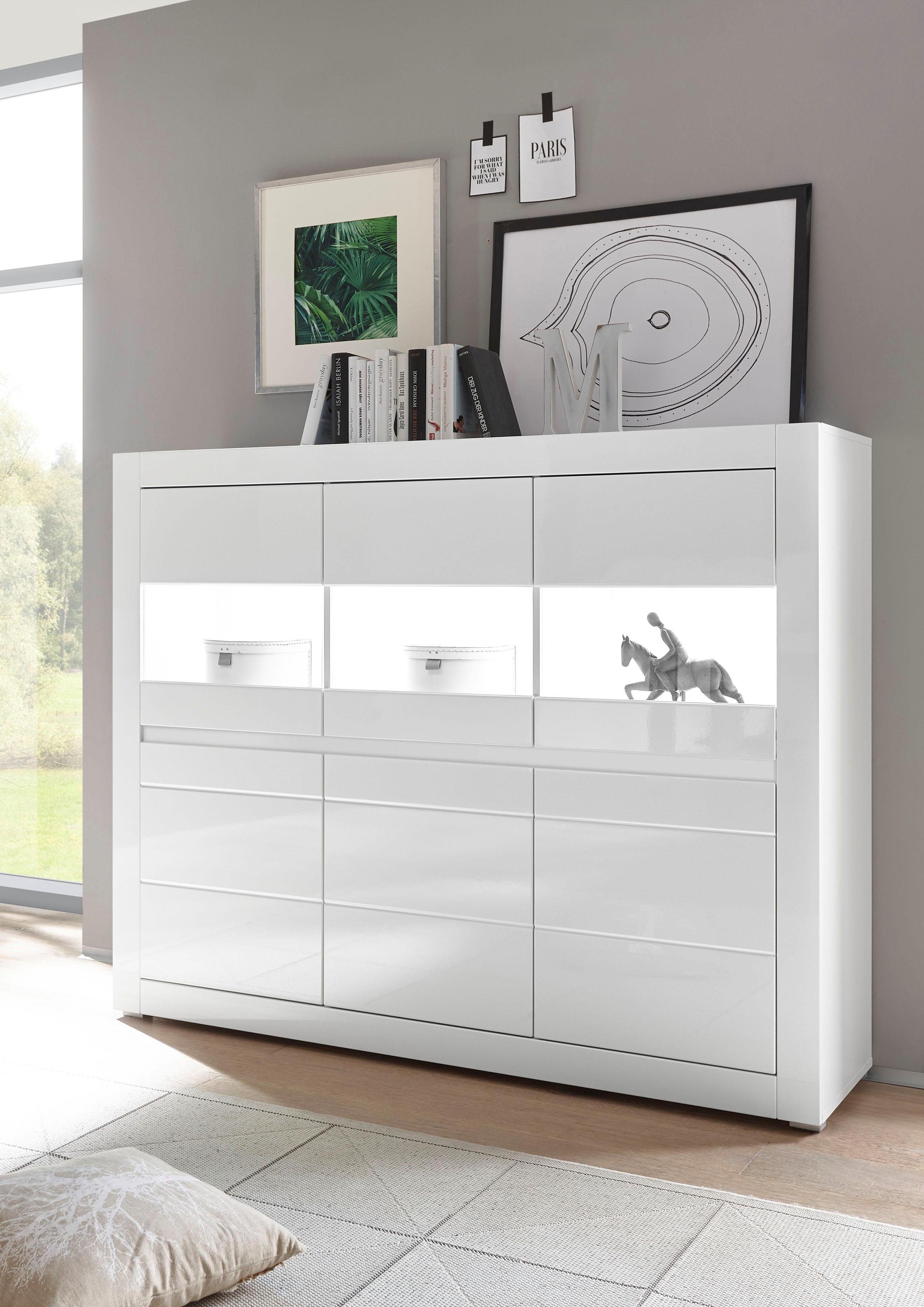 INOSIGN Highboard "Carat", Breite 164 cm, Blende in weiß und betonfarben im günstig online kaufen