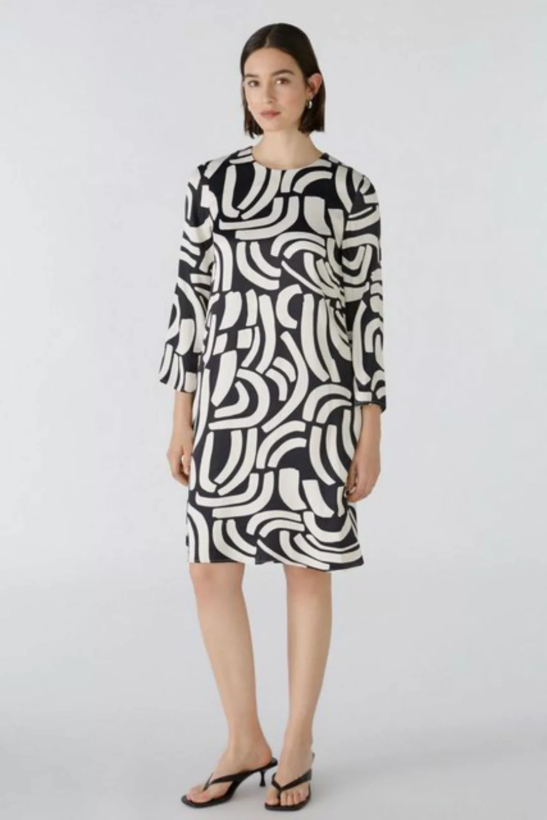 Oui Sommerkleid Kleid, black offwhite günstig online kaufen