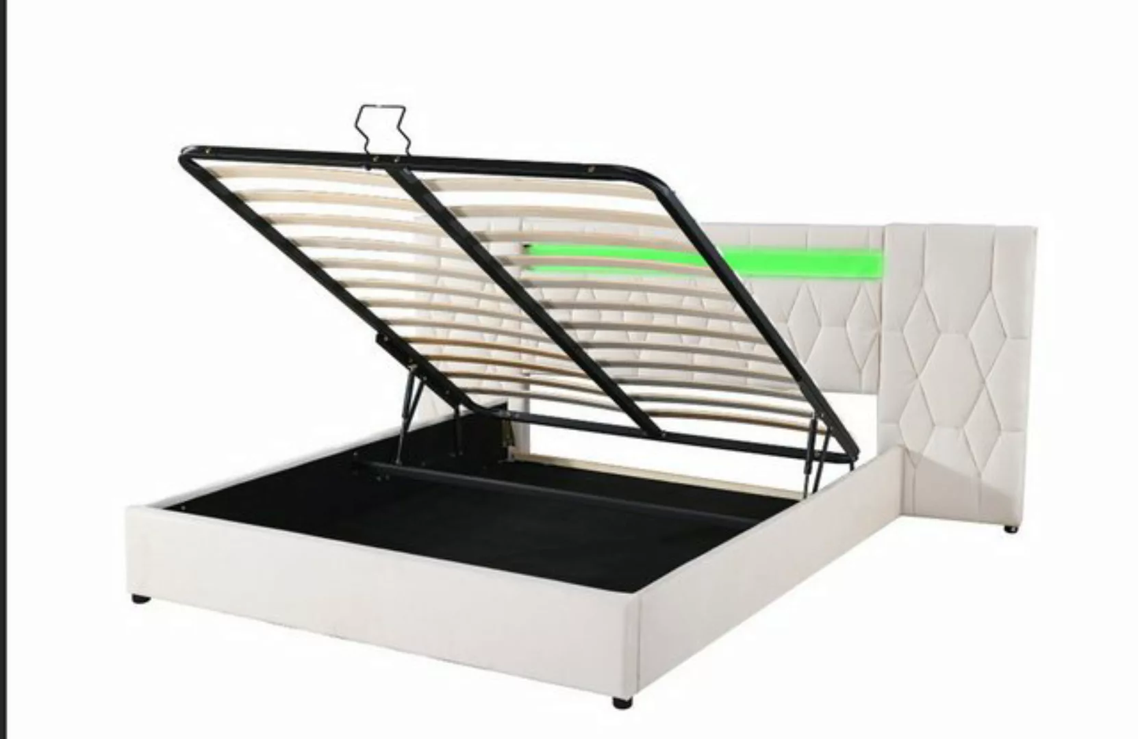 HAUSS SPLOE Polsterbett 160x200 mit großer Rückenlehne, LED und USB-Steckdo günstig online kaufen