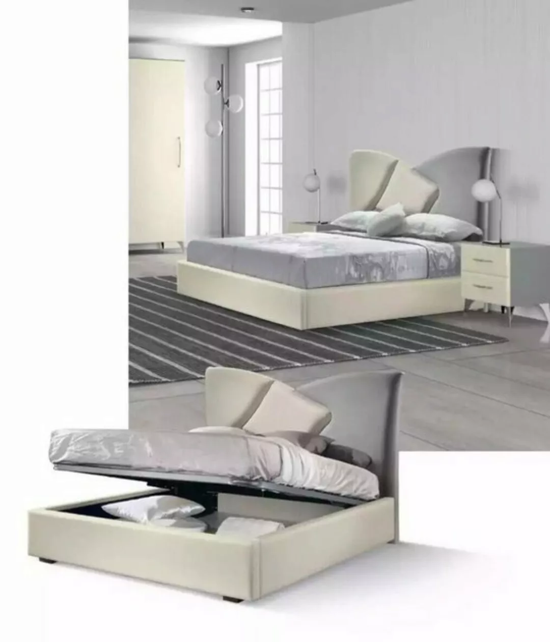 JVmoebel Bett Doppelbett Schlafzimmer Möbel Betten Italienische Stil Einric günstig online kaufen