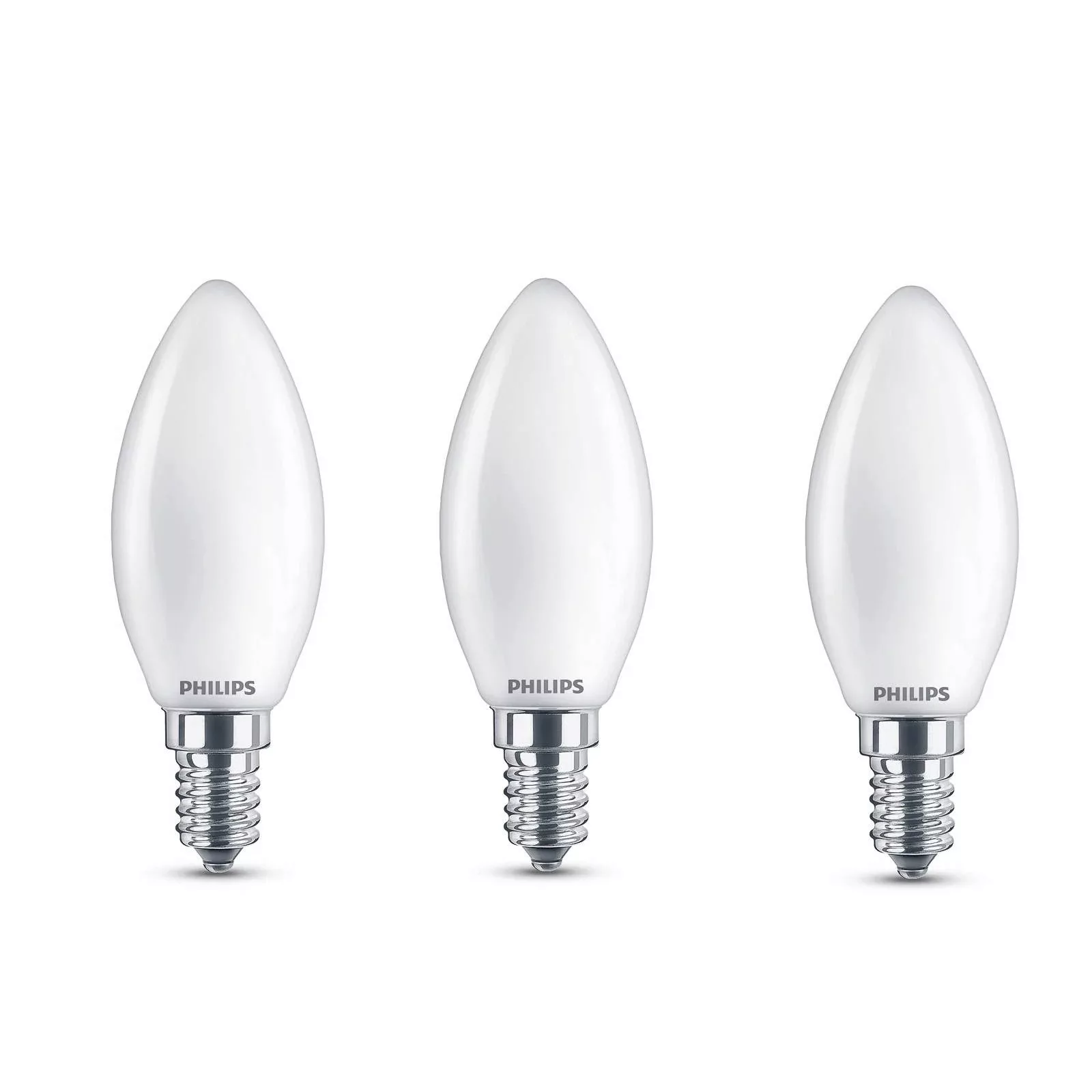 Philips LED-Kerzenlampe E14 B35 4,3W matt 3er-Pack günstig online kaufen