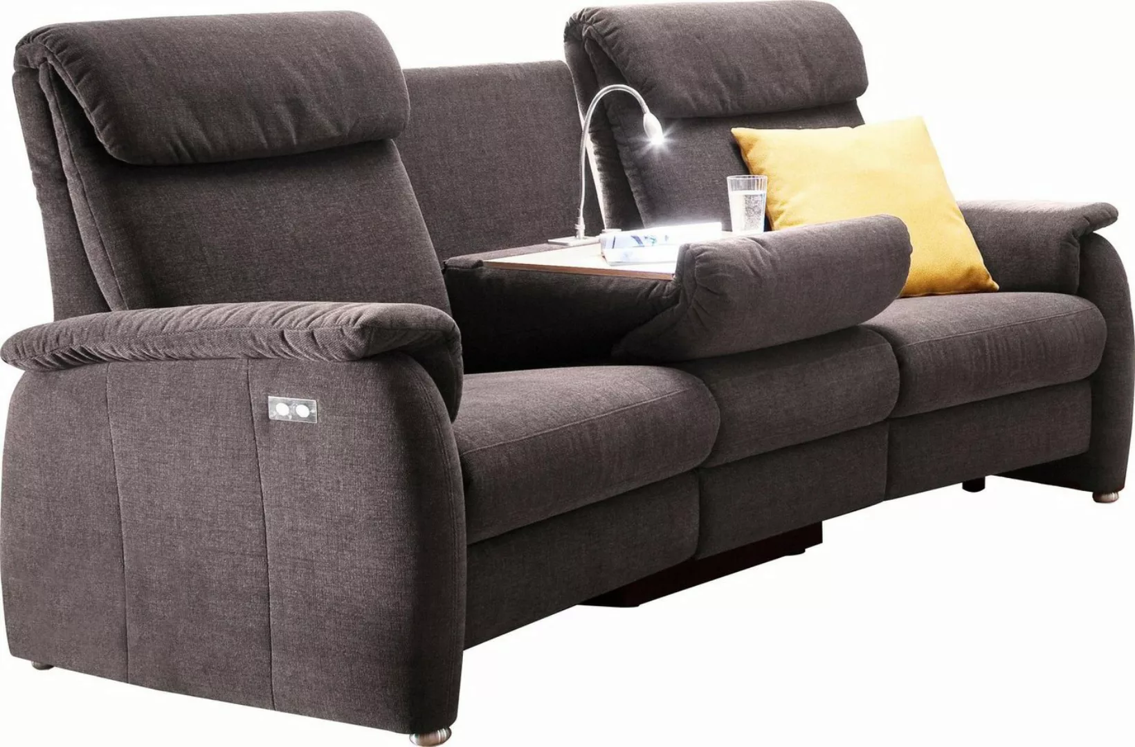 Home affaire Sofa Turin, mit motorischer Relaxfunktion, Tisch, Leuchte + US günstig online kaufen