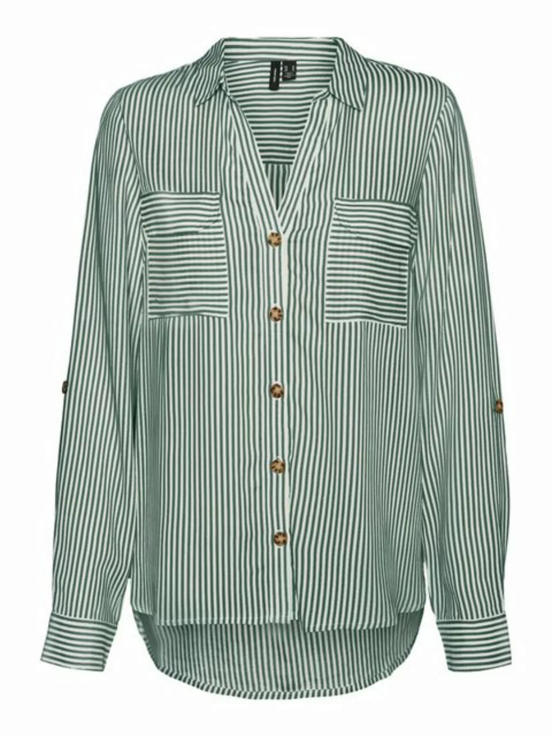 Vero Moda Blusenshirt Legeres Blusen Hemd mit Brusttaschen Krempelärmel VMB günstig online kaufen