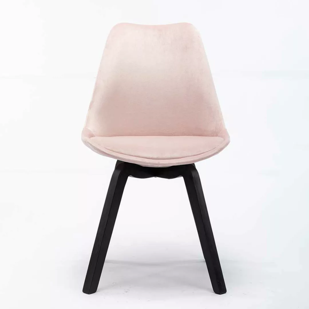 Design Schalenstühle in Altrosa Samt modern (2er Set) günstig online kaufen