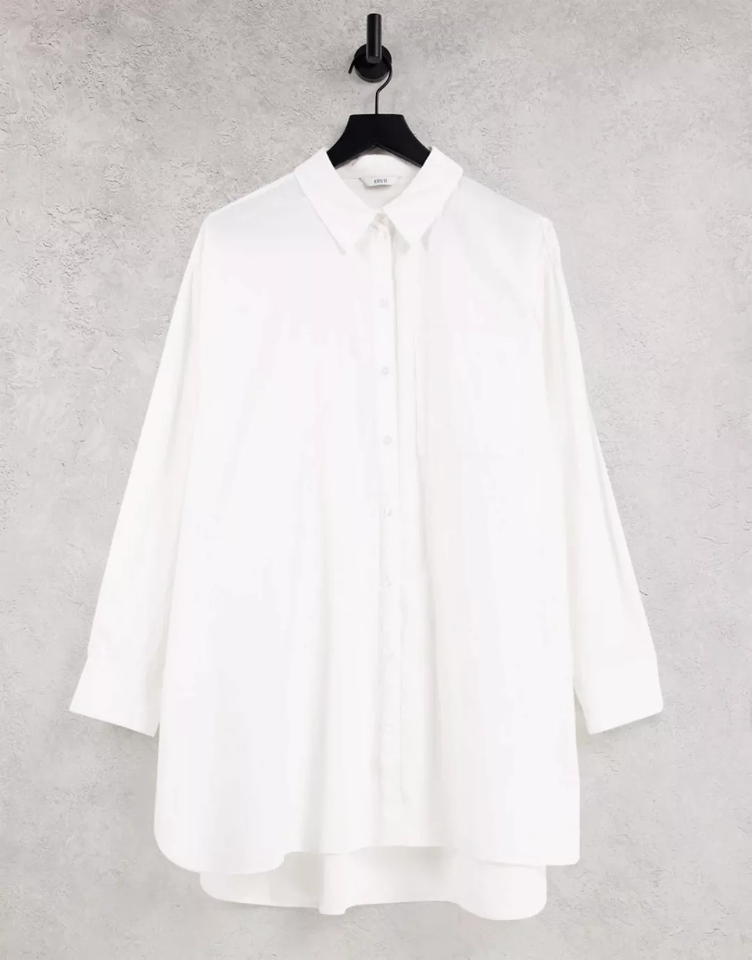 Envii – Calathea – Oversize-Hemd in Weiß-Gelb günstig online kaufen