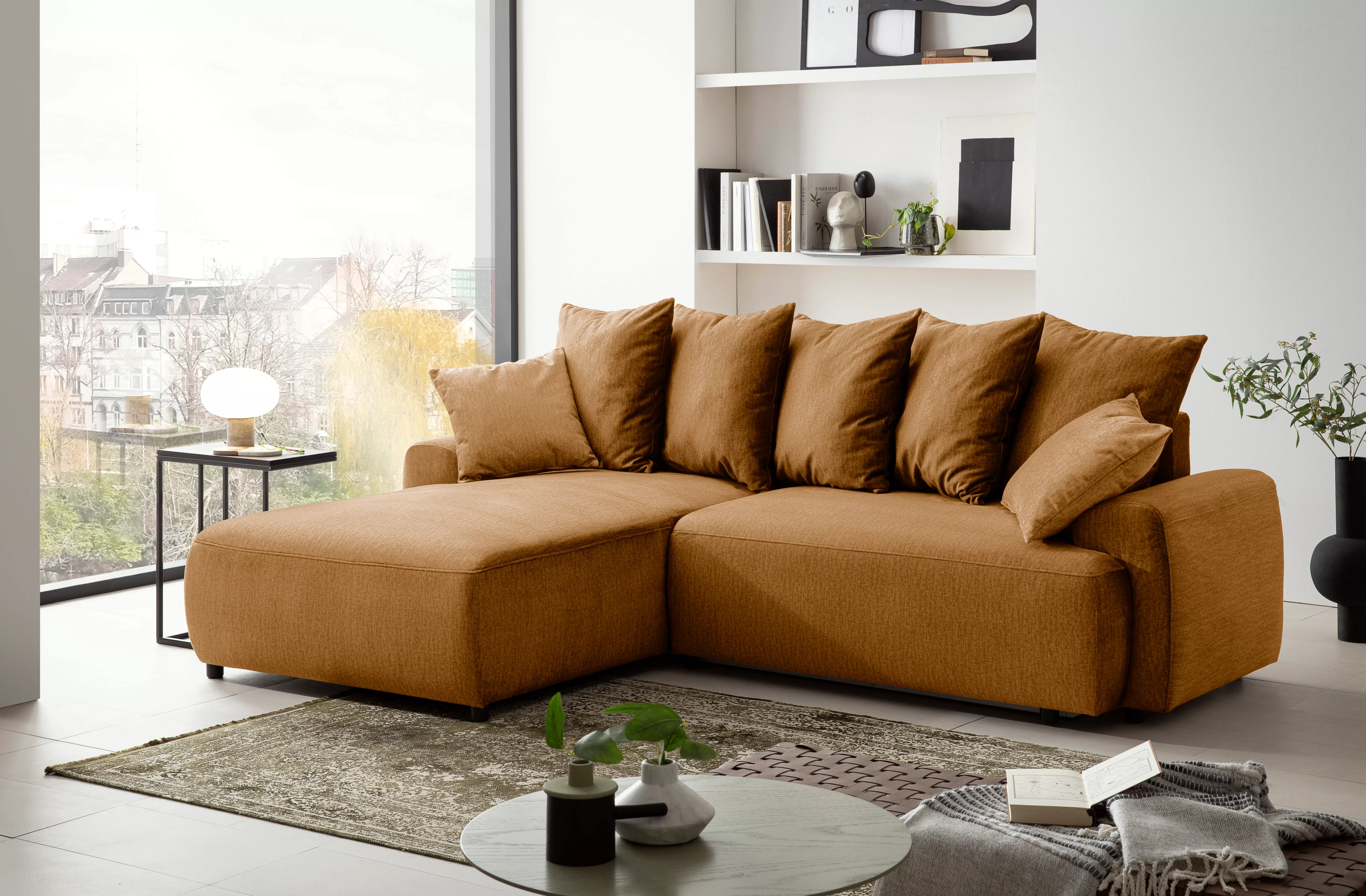 exxpo - sofa fashion Ecksofa, inklusive Bettfunktion, Bettkasten, Zier- und günstig online kaufen