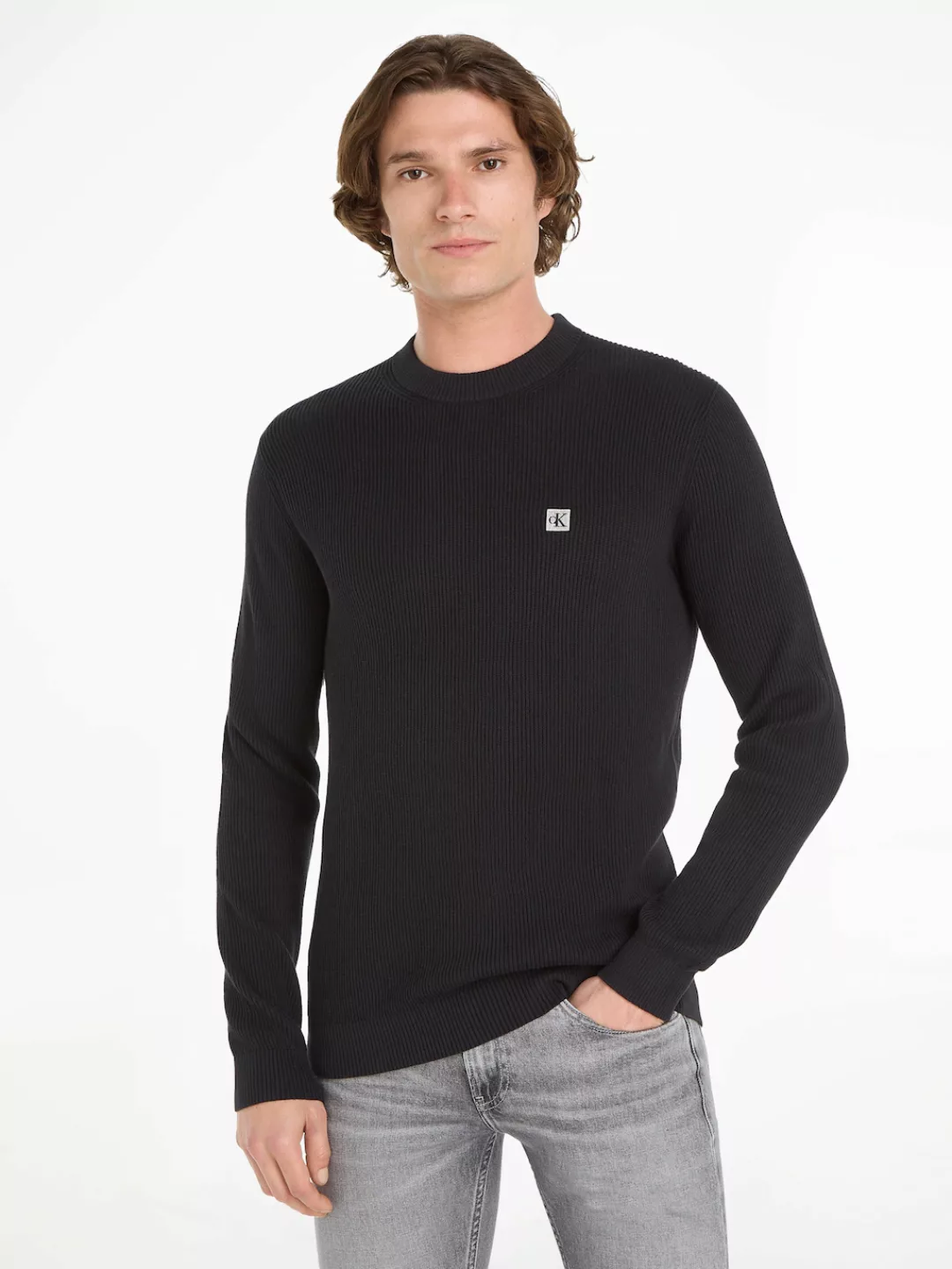 Calvin Klein Jeans Rundhalspullover "CK EMBRO BADGE SWEATER" günstig online kaufen