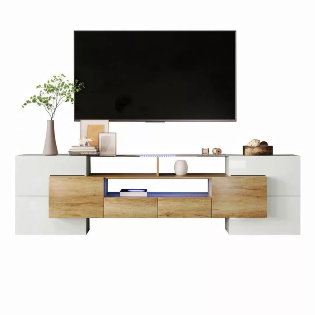 OKWISH TV-Schrank Lowboard TV Schrank (1-St., Weiß, 200 cm) LED-Beleuchtung günstig online kaufen