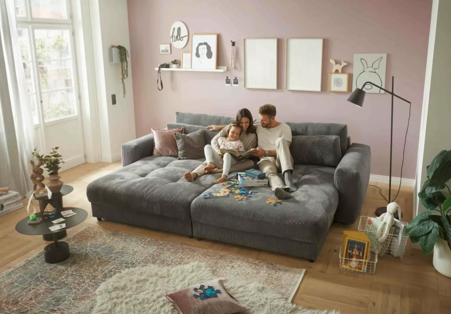 ED EXCITING DESIGN Big-Sofa Barura, Rückenkissen, Nierenkissen, Cord Bezug, günstig online kaufen