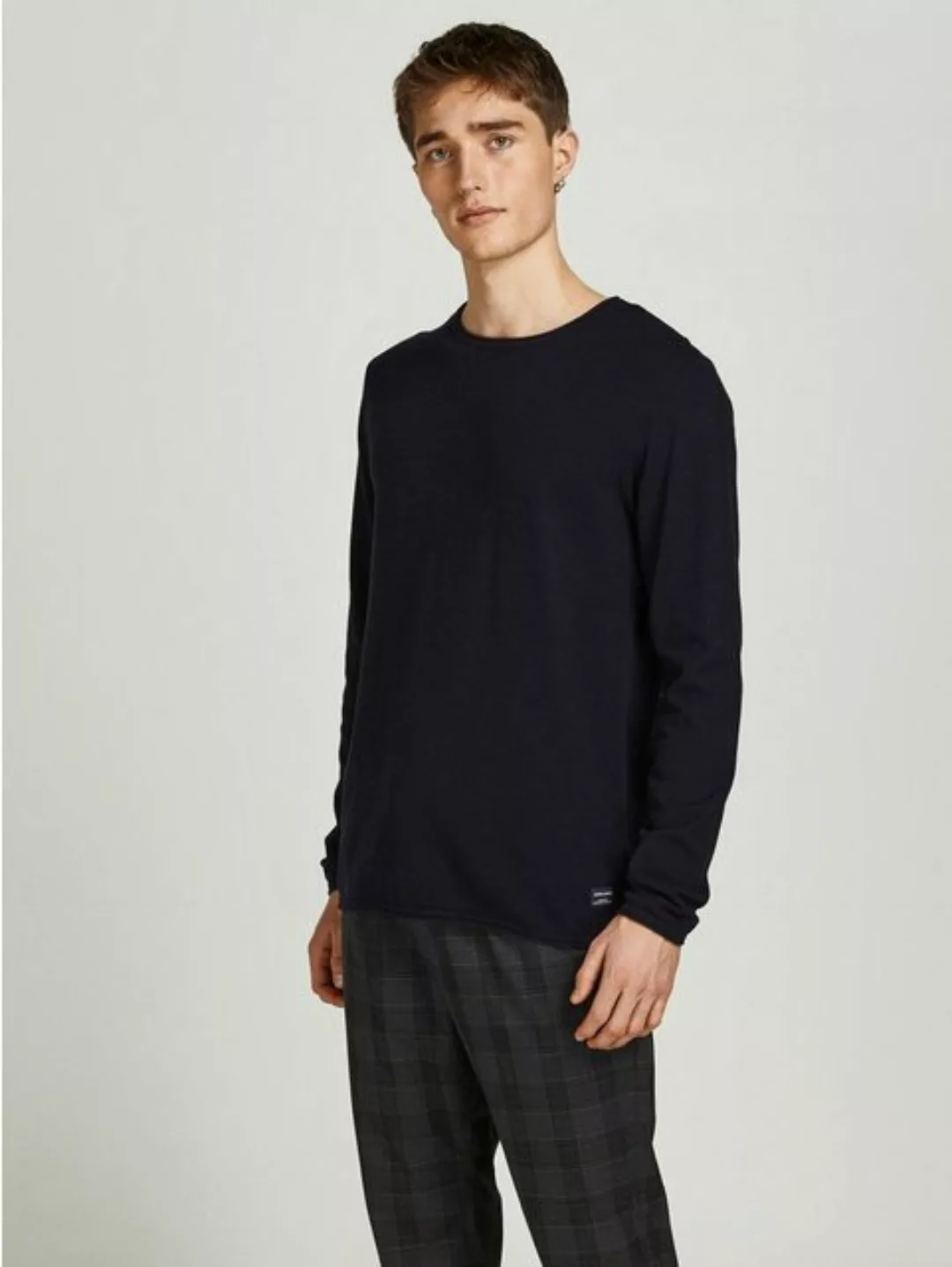 Jack & Jones Strickpullover Rundhals Strickpullover Langarm Sweater aus Bau günstig online kaufen