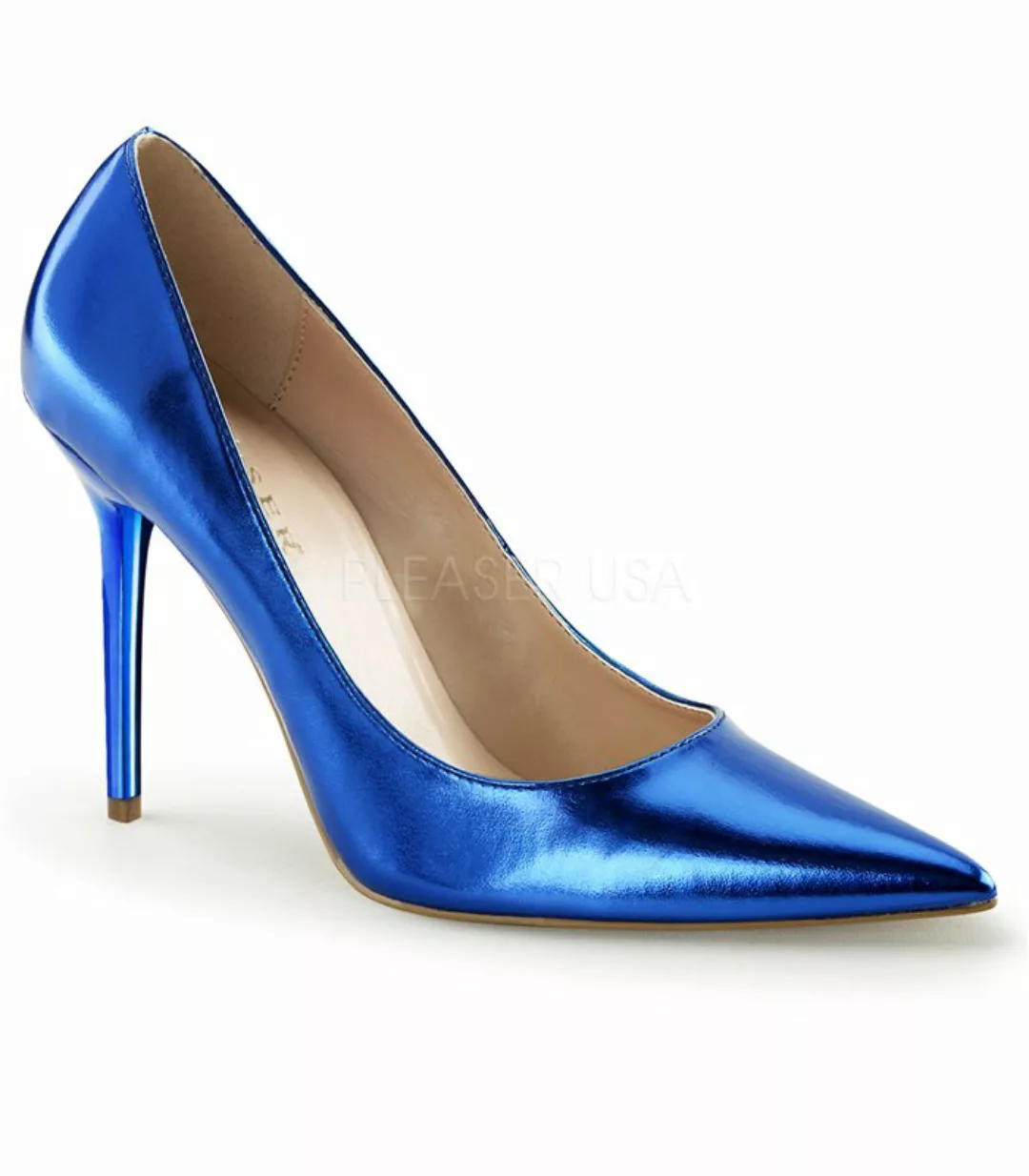 Stiletto Pumps CLASSIQUE-20 - PU Blau Metallic (Schuhgröße: EUR 40) günstig online kaufen