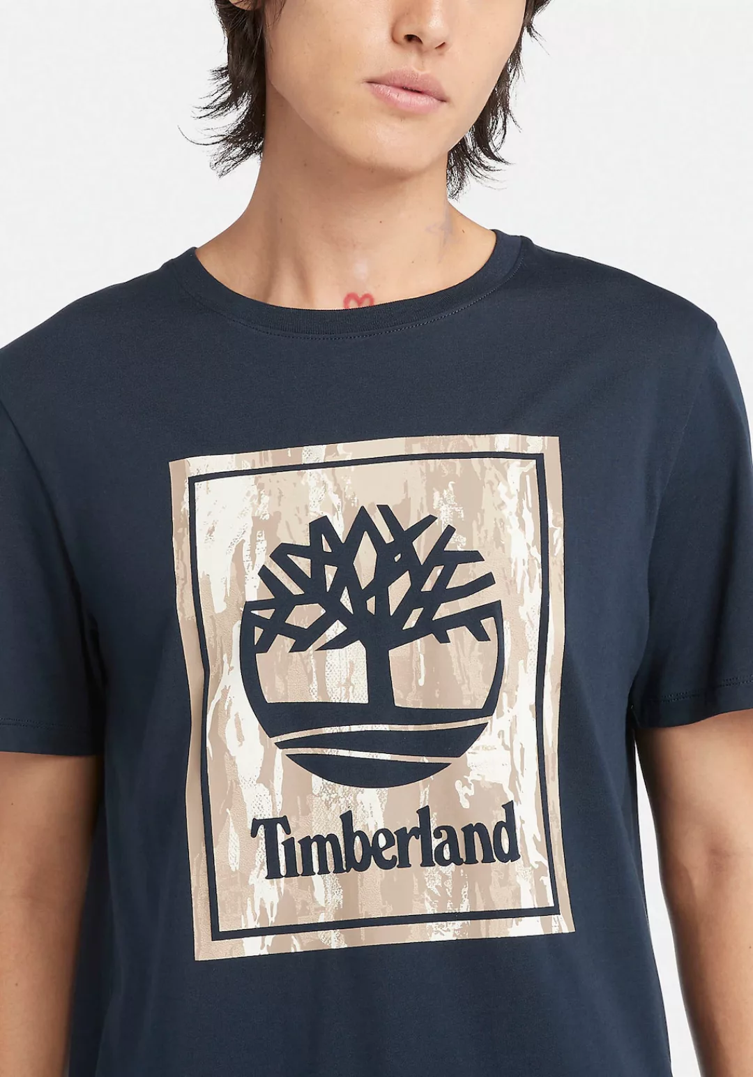 Timberland T-Shirt STACK LOGO Camo Short Sleeve Tee in großen Größen günstig online kaufen