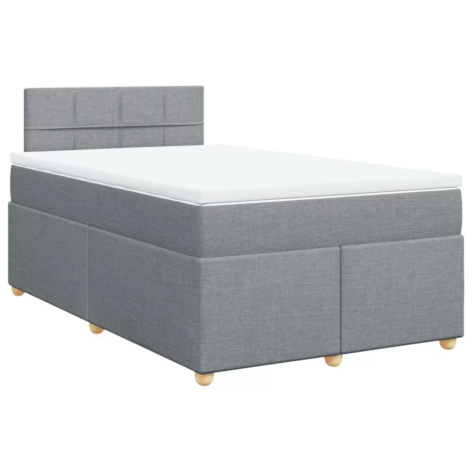 vidaXL Boxspringbett, Boxspringbett mit Matratze Hellgrau 120x200 cm Stoff günstig online kaufen