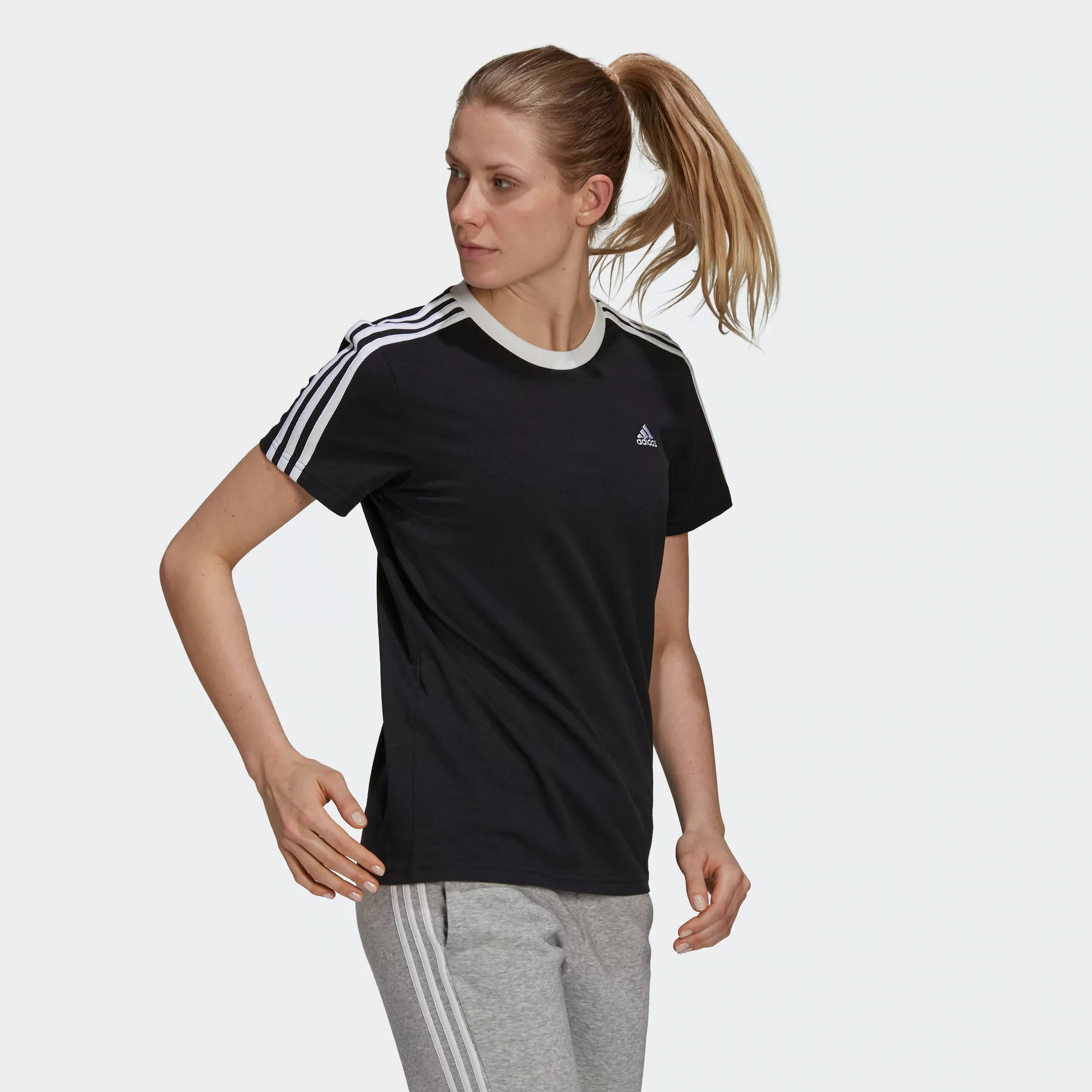 adidas Sportswear T-Shirt "Große Größen", Kontrastierender Ausschnitt günstig online kaufen