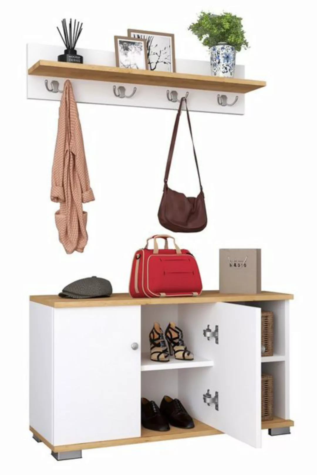 VCM Schuhschrank 2tlg. Holz Garderobe Dielenmöbel Schuhe Gados L (1-St) günstig online kaufen