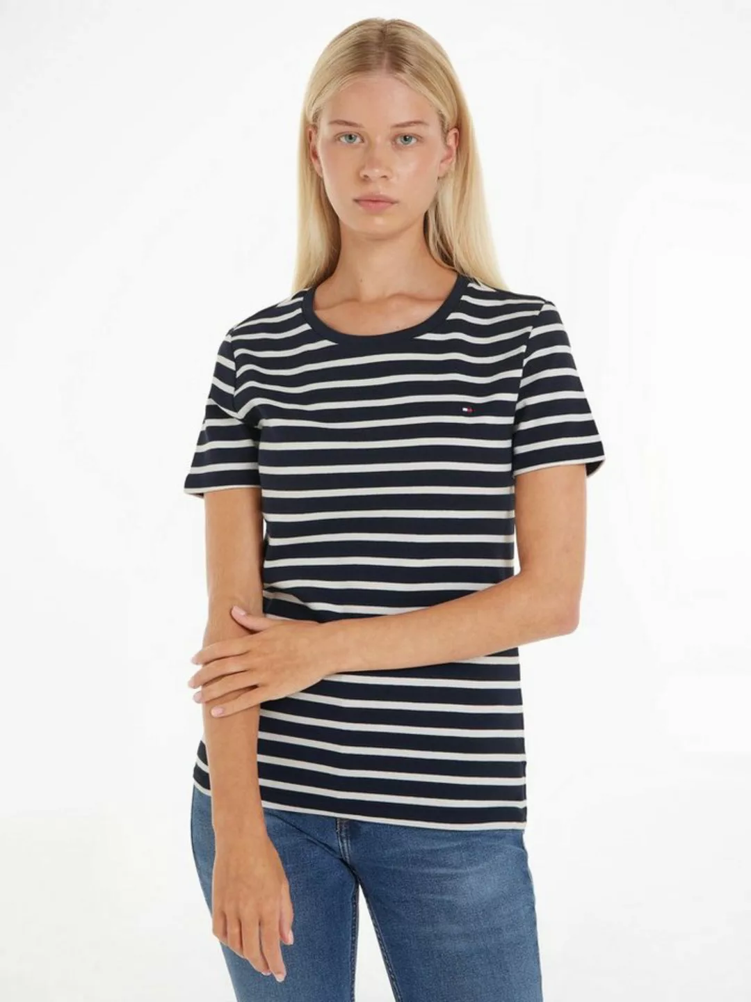 Tommy Hilfiger T-Shirt SLIM CODY RIB C-NK SS mit dezenter Tommy Hilfiger Lo günstig online kaufen