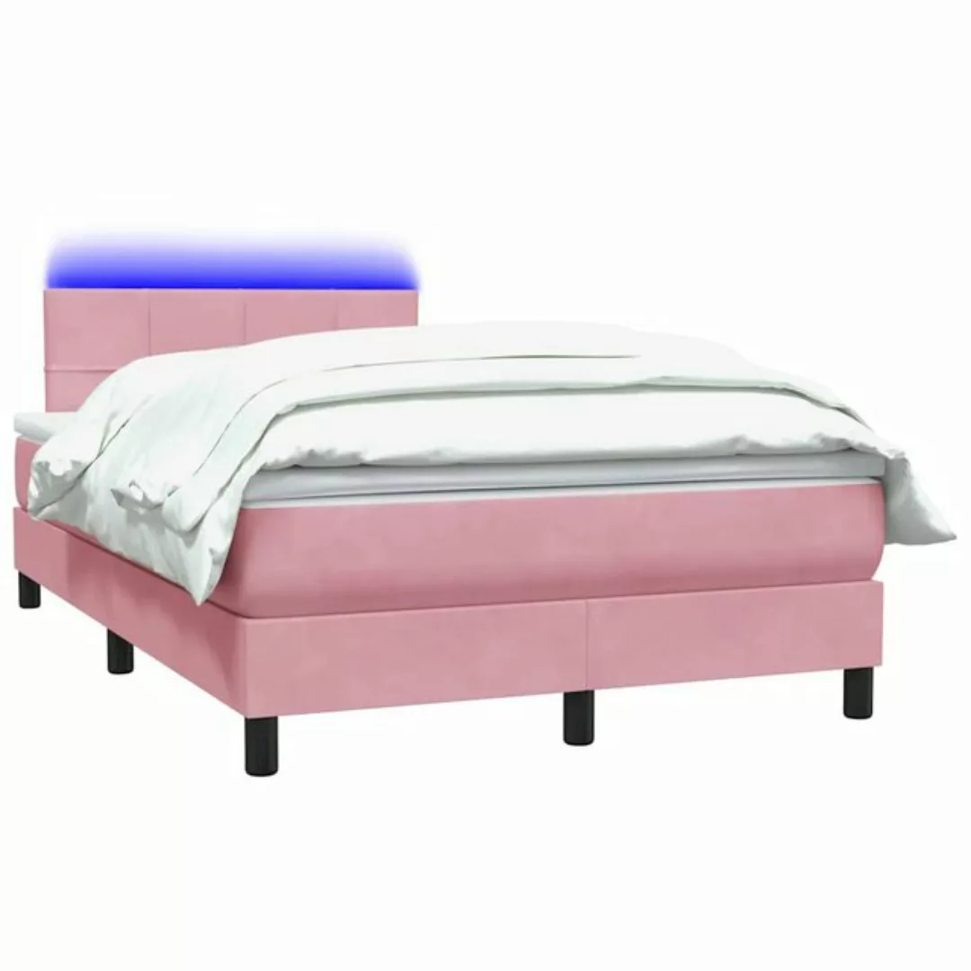 vidaXL Bett Boxspringbett mit Matratze Rosa 120x210 cm Samt günstig online kaufen